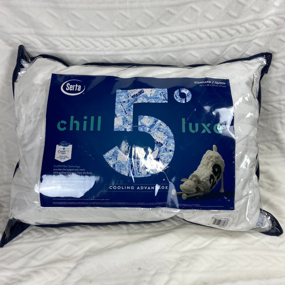 Serta® Chill Luxe 5-Degree Cooling Pillow, Queen, White